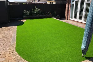 No need for lawn more with an artificial grass lawn, custom fit to your existing pathways and paios.